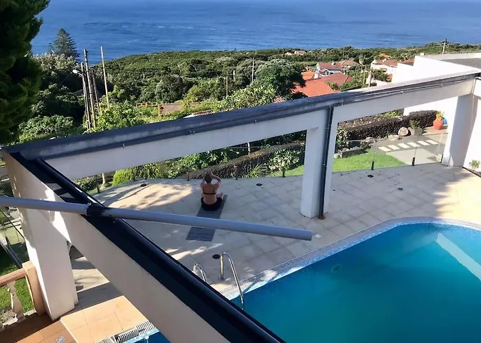 Sky T2, Vista Mar E Piscina Em Varadouro, Faial